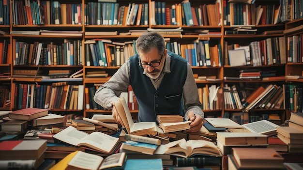 old man reading